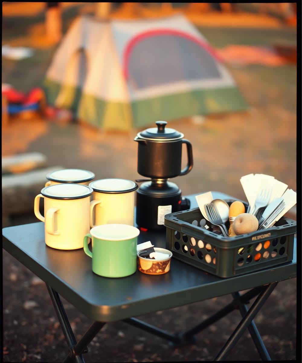 Camp kitchen camping storage zone